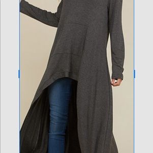 Long sleeve hi-low super cute hooded tunic, looks